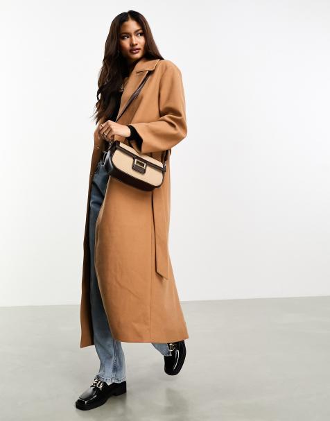 YAS - Cappotto lungo elegante color cammello con cintura - view 1