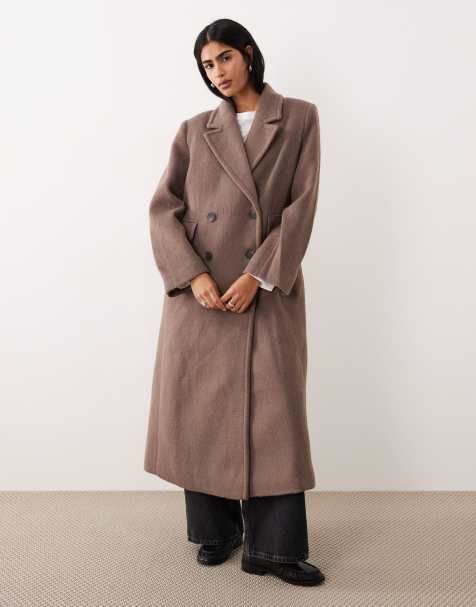 YAS - Cappotto lungo elegante premium marrone testurizzato - view 1