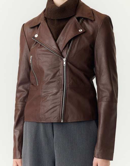 YAS - Chaqueta biker color achicoria, 4 de 7
