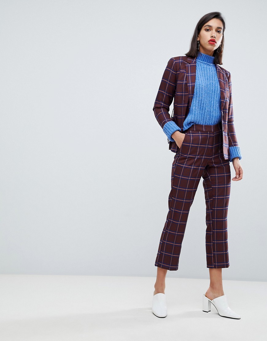 Y.A.S Check Crop Trousers Co Ord-Multi