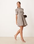 [YAS] YAS check mini dress in birch-White 6 Birch
