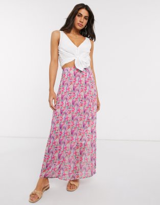 pink chiffon maxi skirt