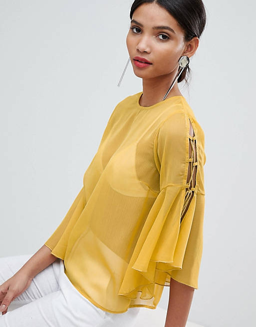 Y.A.S Chiffon Tie Sleeve Blouse