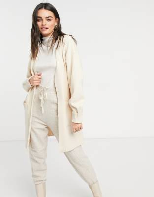 cream knitted maxi cardigan