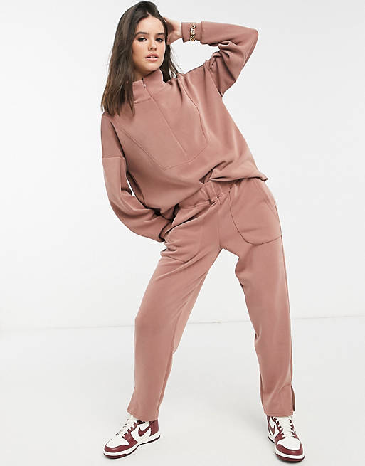 Y.A.S co-ord sweatshirt with balloon sleeves in camel