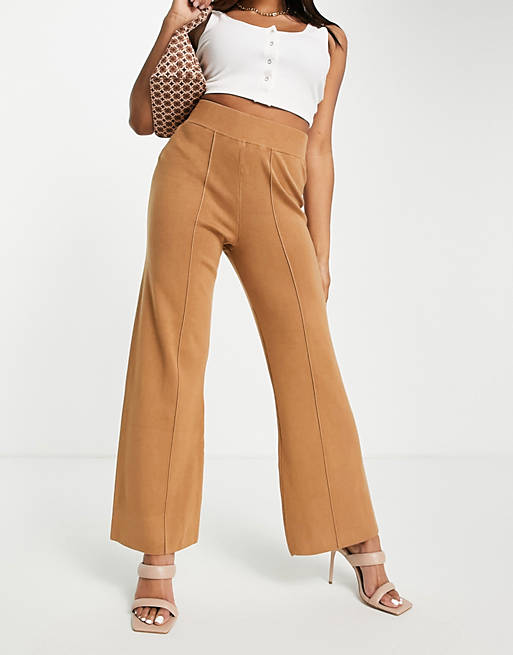 Y.A.S co-ord wide-legged pants in camel