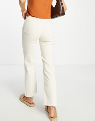 Y.A.S cotton blend straight leg jeans in ecru