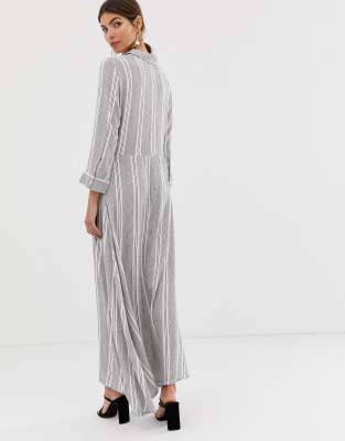 cotton striped maxi dress