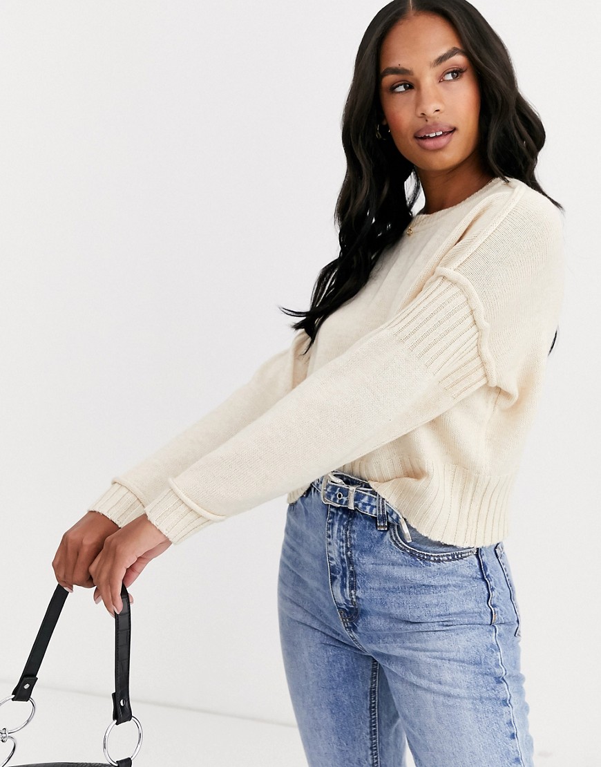 Y.A.S cropped knit jumper-Pink