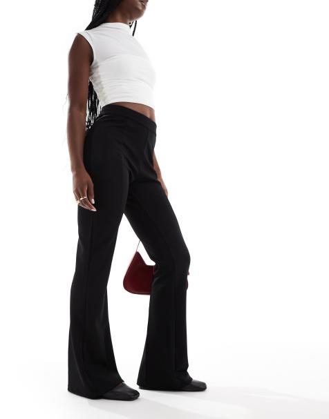 YAS high waisted flared trouser in black - BLACK