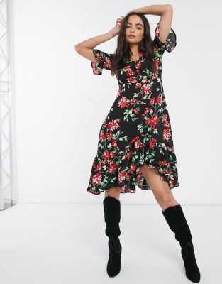 yas floral midi dress