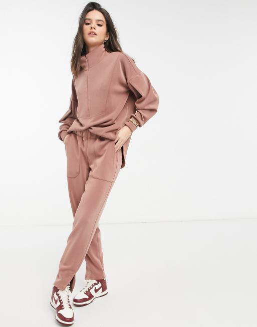 Y.A.S - Deel van co-ord set - Joggingbroek met zijsplit in camel