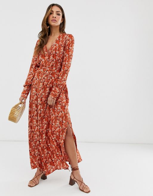 Y.A.S ditsy floral midi dress with covered belt detail | ASOS