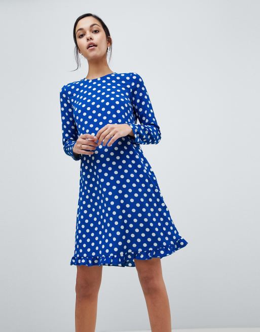 Blue polka hotsell dot dress asos