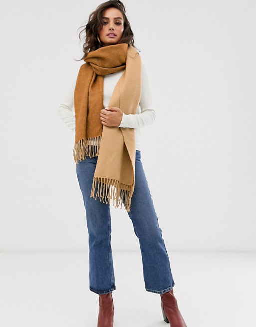 Y.A.S double sided brushed colour block scarf