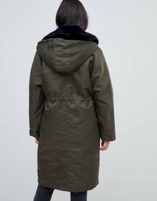 drawstring hooded parka