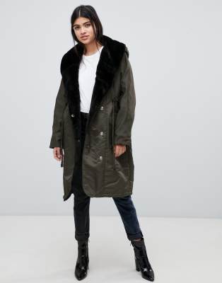 drawstring hooded parka