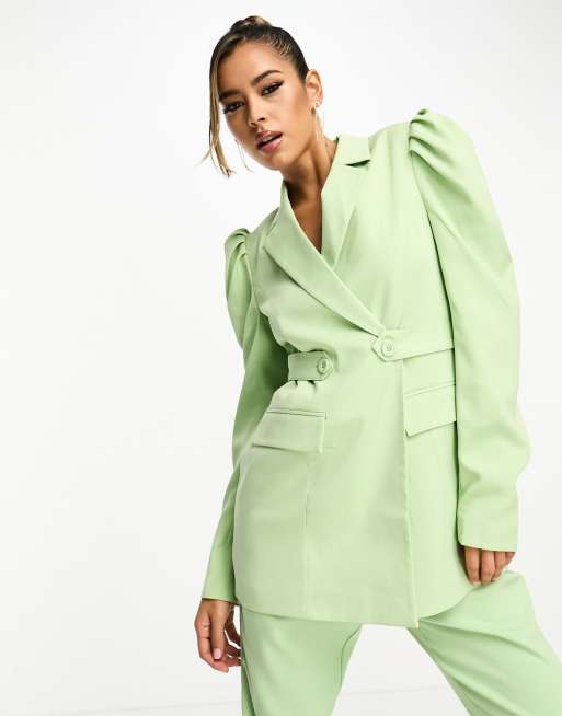 Y.A.S - Elegante blazer met pofmouwen en riem in mintgroen, deel van co-ord set, 2 van 4