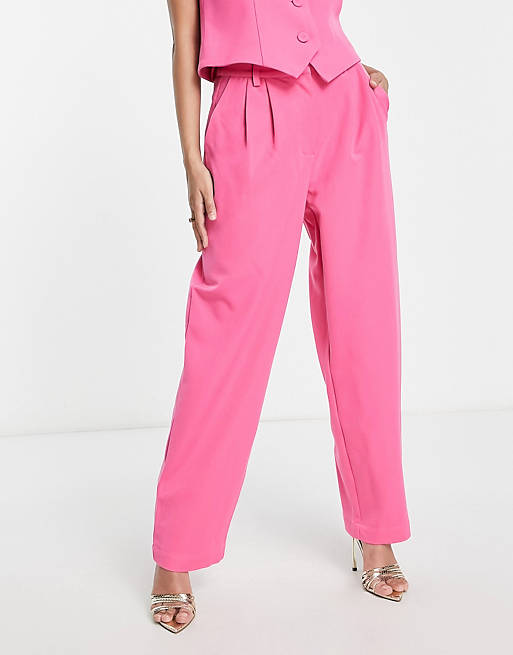Y.A.S - Elegante broek met hoge taille in roze, deel van co-ord set 