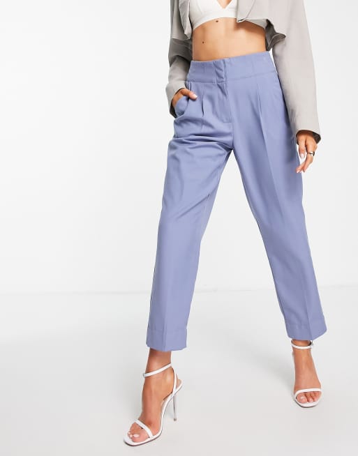 Y.A.S - Elegante broek met hoge taille in zachtblauw