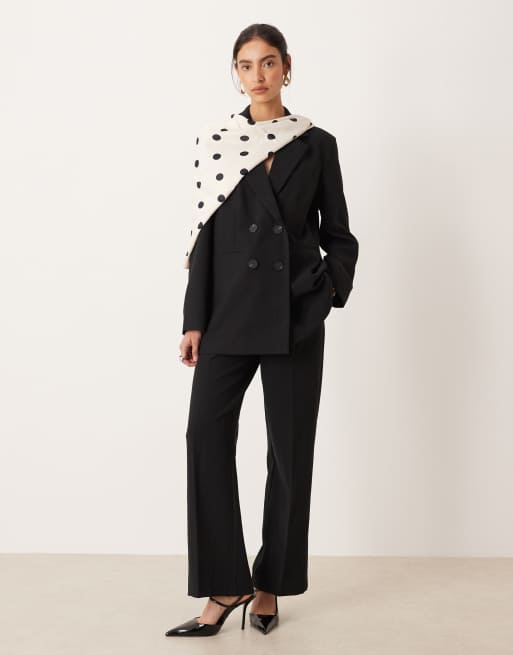 YAS - Elegante broek met wijde pijpen in zwart, deel van co-ord set