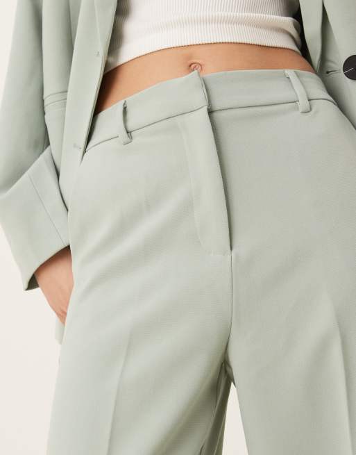 YAS – Elegante Hose in Eisberggrün mit hohem Bund und geradem Schnitt, Kombiteil, 4 von 5