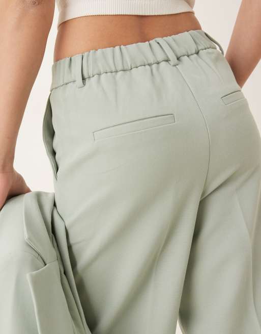 YAS – Elegante Hose in Eisberggrün mit hohem Bund und geradem Schnitt, Kombiteil, 5 von 5