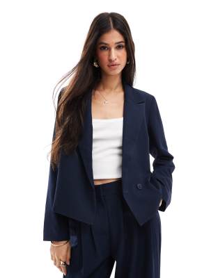 YAS - Eleganter, kurzer Blazer in Marineblau, Kombiteil