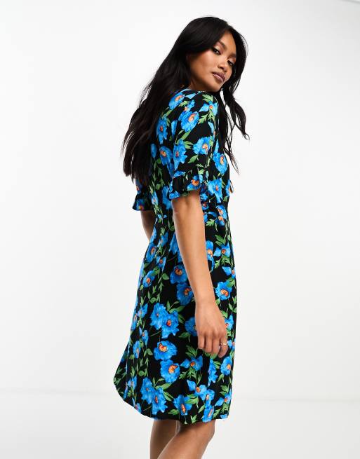 Yas floral wrap store dress