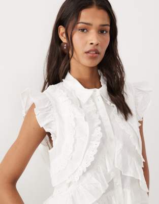 Y.a.s. Exaggerated Ruffle Blouse In White