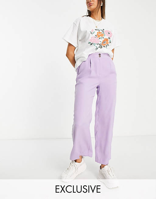 Y.A.S exclusive wide leg pants in lilac