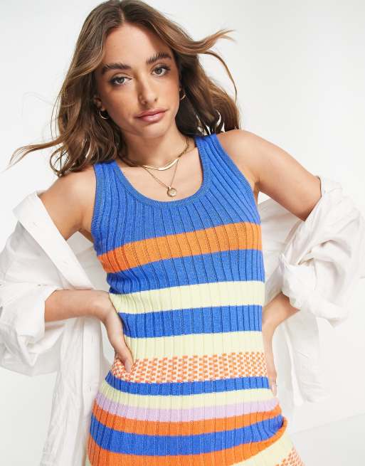 Y.A.S - Exclusives - Gebreide maxi jurk met veelkleurige strepen, 3 van 4