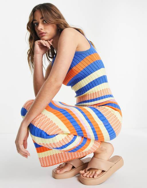 Y.A.S - Exclusives - Gebreide maxi jurk met veelkleurige strepen, 4 van 4