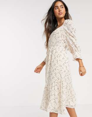 midi dress with three quarter sleeves