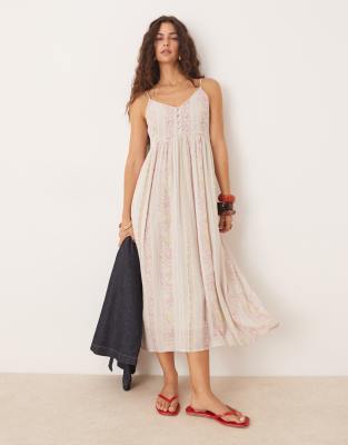Y.a.s. Festival Cami Midi Dress With Button Front Detail