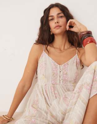 Y.a.s. Festival Cami Midi Dress With Button Front Detail