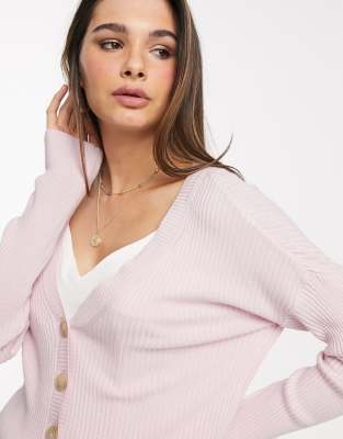 pink ribbed cardigan