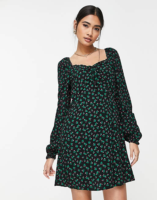 Y.A.S fit & flare mini dress in cherry print | ASOS