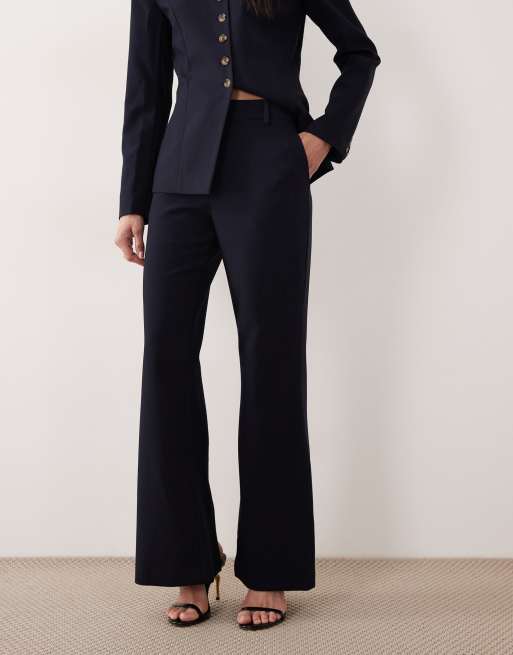 YAS flare leg tailored trousers co-ord in navy, 2 of 5