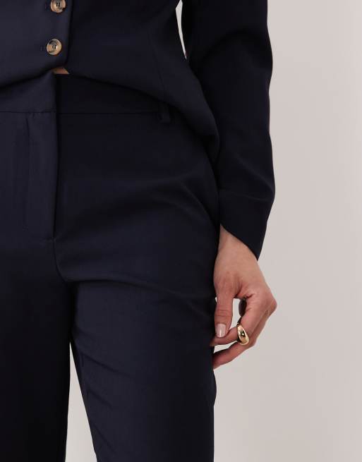 YAS flare leg tailored trousers co-ord in navy, 3 of 5