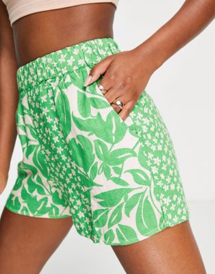 Y.A.S floaty mini short co-ord in leaf print