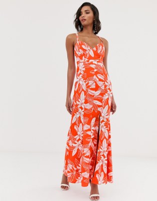 floral fishtail maxi dress