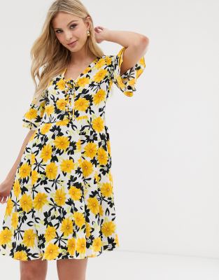 printed tea dress