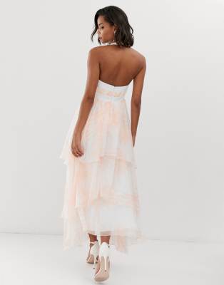 tiered chiffon maxi dress