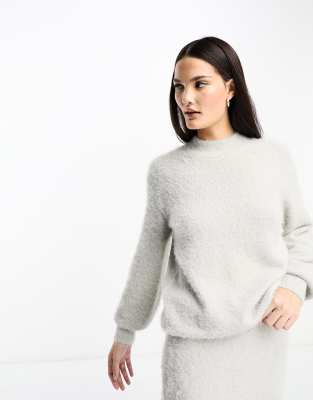 Y.a.s. Fluffy Sweater In Gray - Part Of A Set In Gray