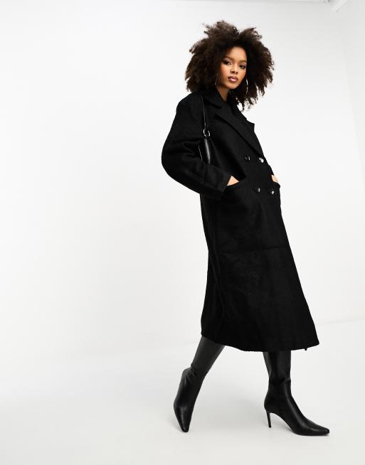 Y.A.S formal double breasted maxi coat in black