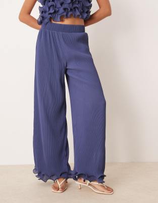 Y.a.s. Frill Trim Pants In Purple