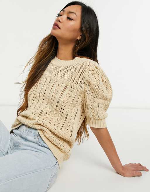 Sweater met korte discount mouwen