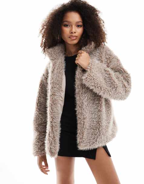 YAS - Giacca effetto teddy beige soffice taglio corto - view 1