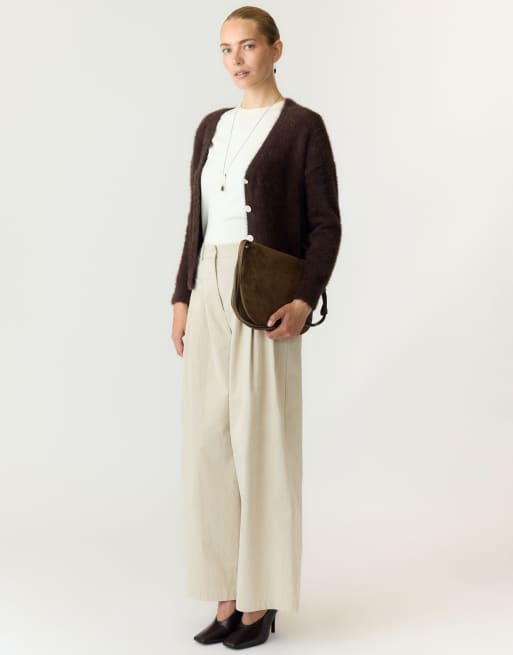 YAS gilet en maille marron café, 5 de 5